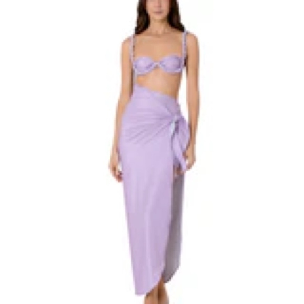 NWT Bahia Maria Loreta purple shimmer detachable swim skirt